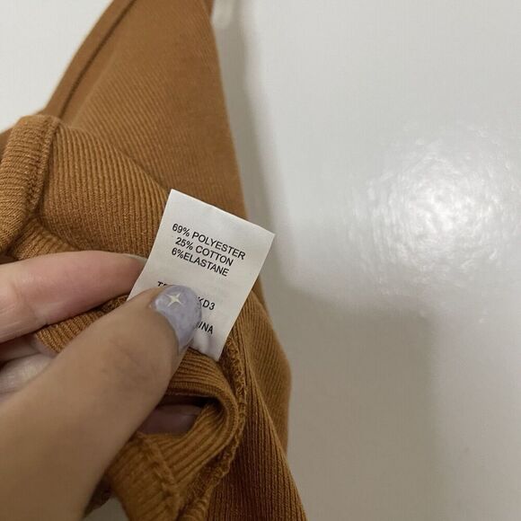 NEW! MESHKI ribbed tan brown ayesha cutout singlet tank top size medium - Picture 6 of 7